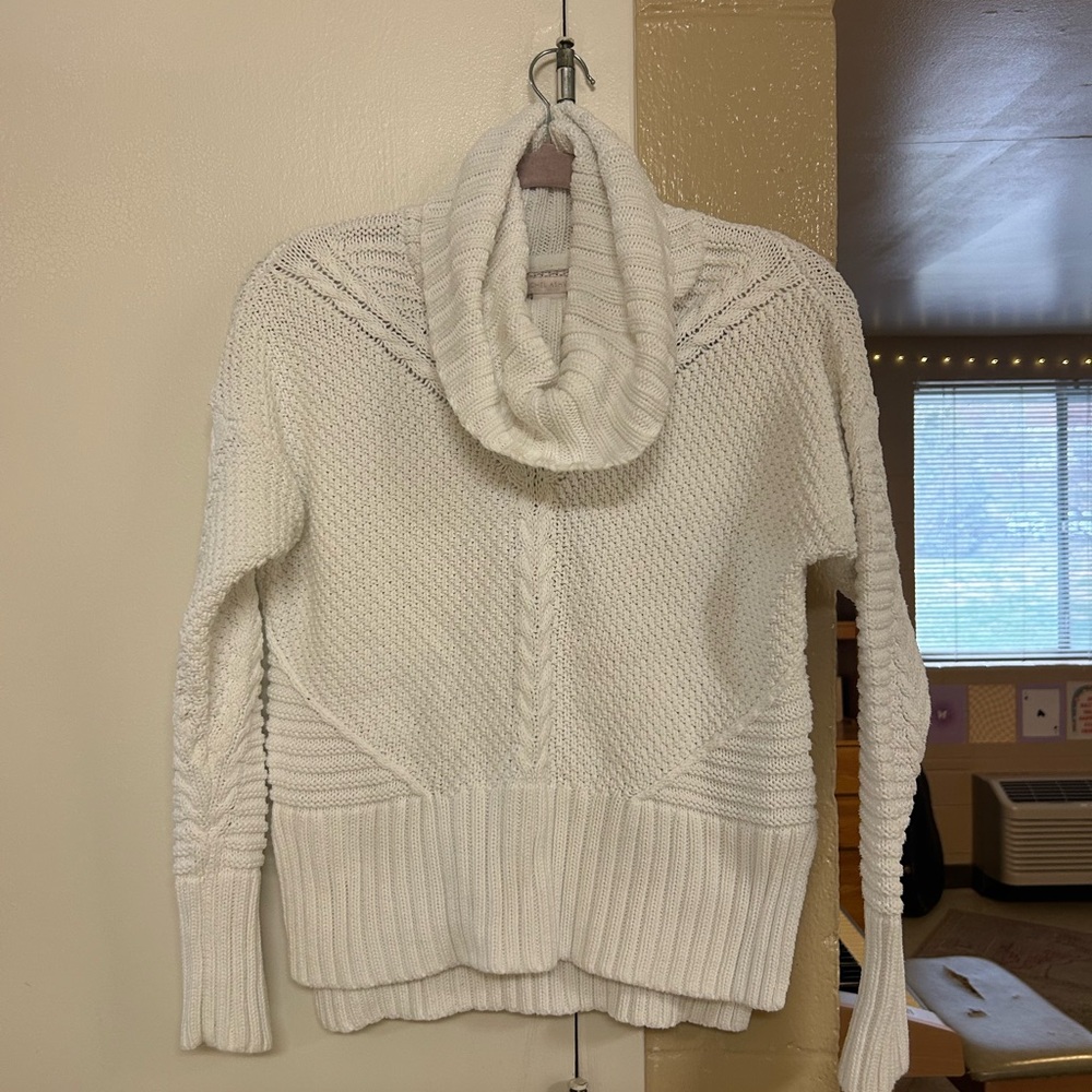 Elegant White Cowl Neck Sweater